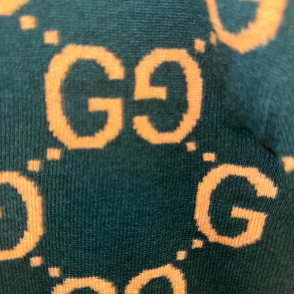 NEW with tags Gucci Green and Gold Monogram Sweater, Size Men’s Medium - Picture 4 of 8